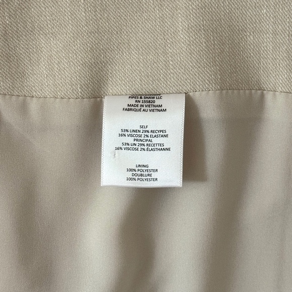 NWT Veronica Beard Wide-Leg Cream Linen-Blend Komi High-Waist Pant - Picture 6 of 6